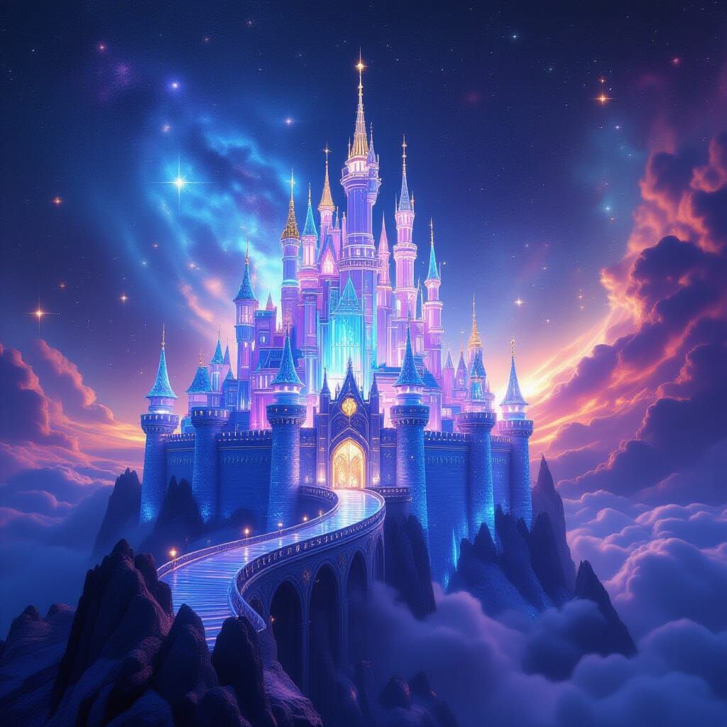 Iridescent Glass Castle on Nebula Edge