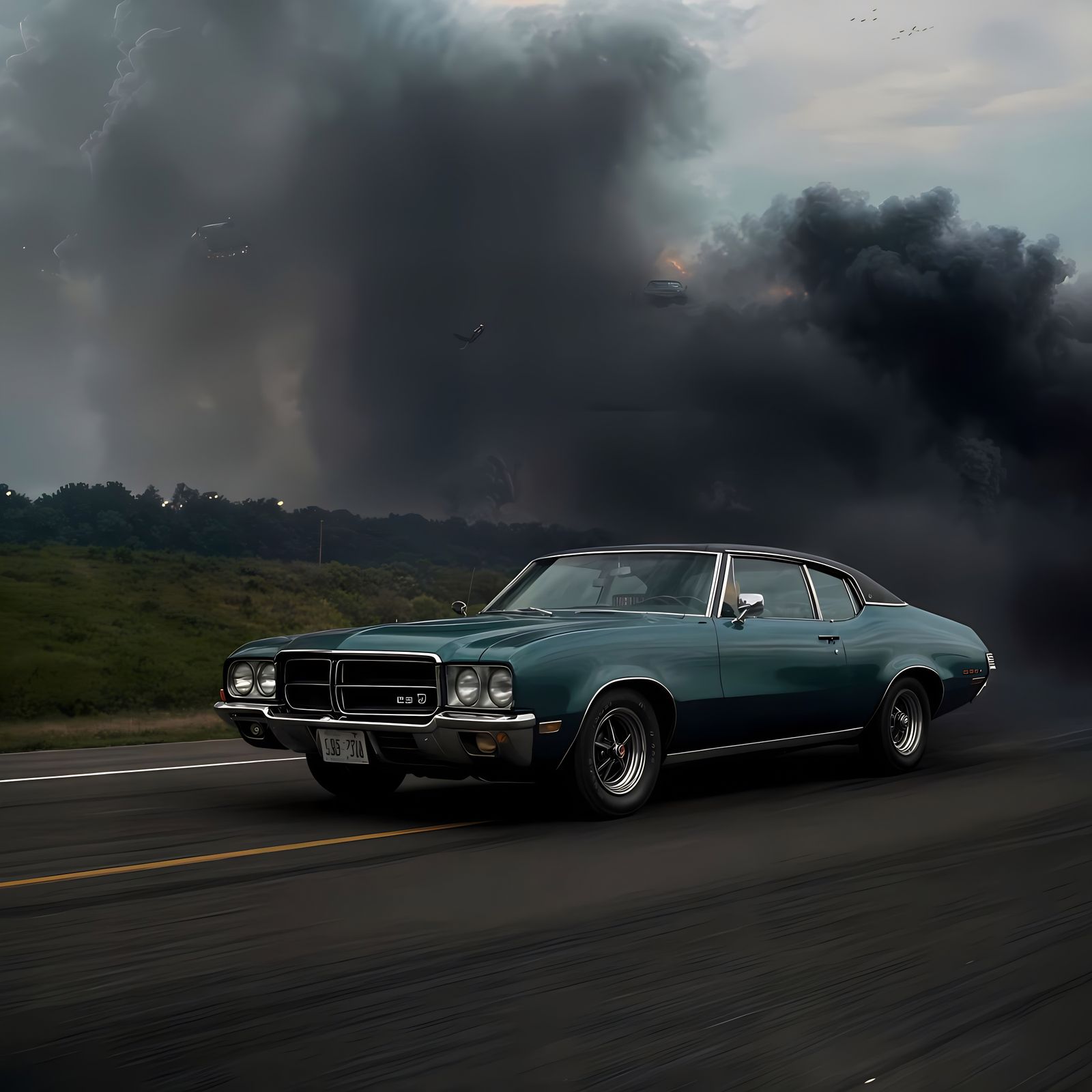 Buick Skylark Burnout: Cinematic Film Still