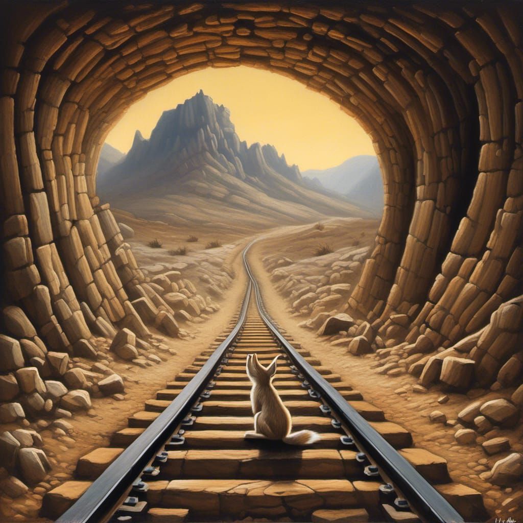 Looney Tunes Desert Landscape in Oil Painting Style