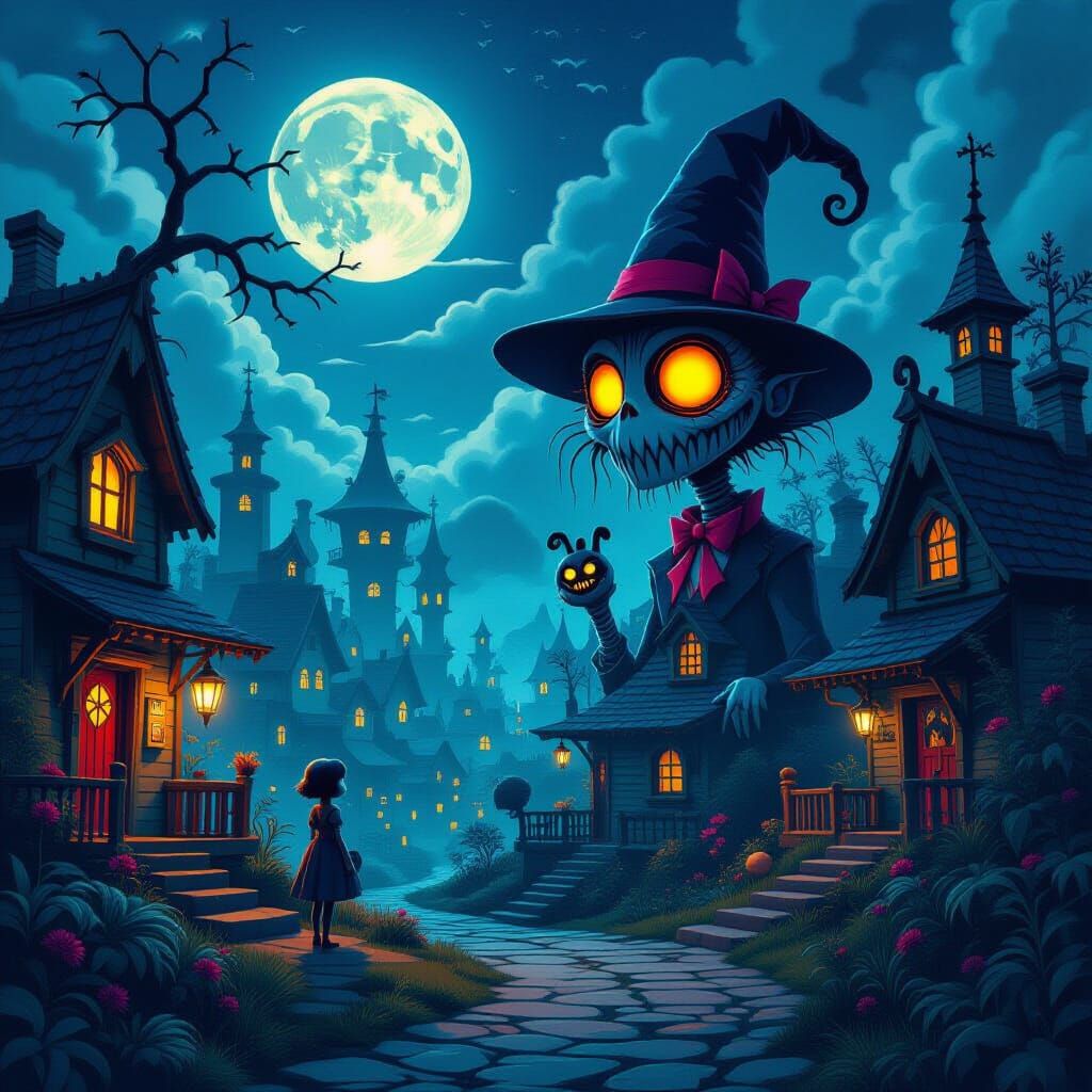 Eerie Dreamscapes with Fantastical Creatures in CGI Style