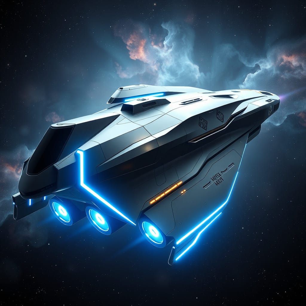 Sleek Futuristic Starship Blending Luxury and Functionality