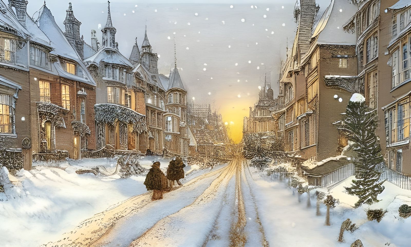 Christmas Winter Wonderland in Anton Pieck Style