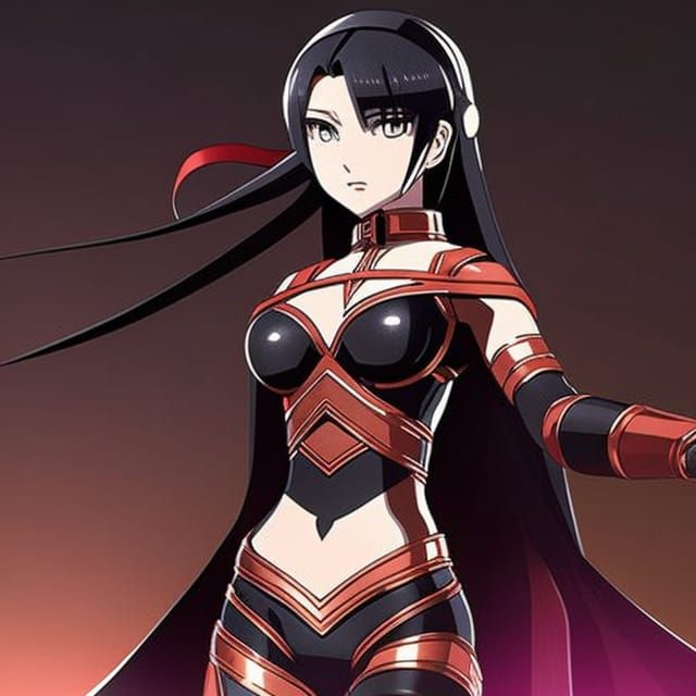 Fiery Muscle Woman in Comic Book Style