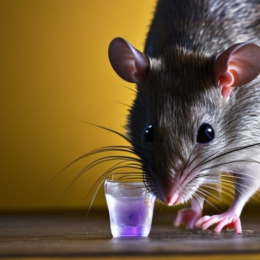 Rat Sipping Zombie Juice: A Whimsical Digital Art