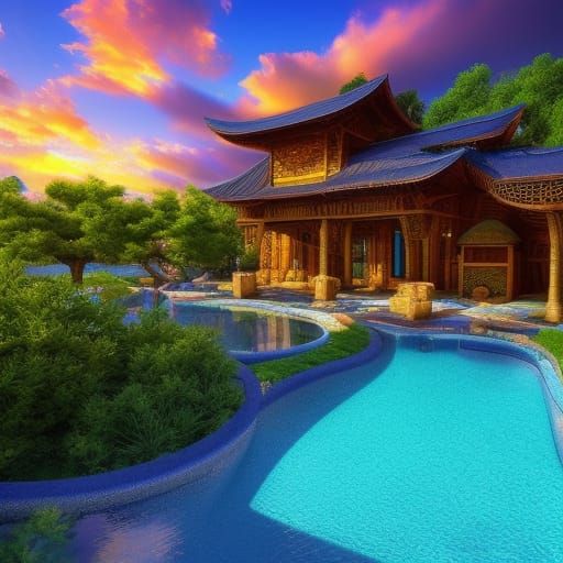 Dreamscape Fantasy Pool in Vibrant Colors