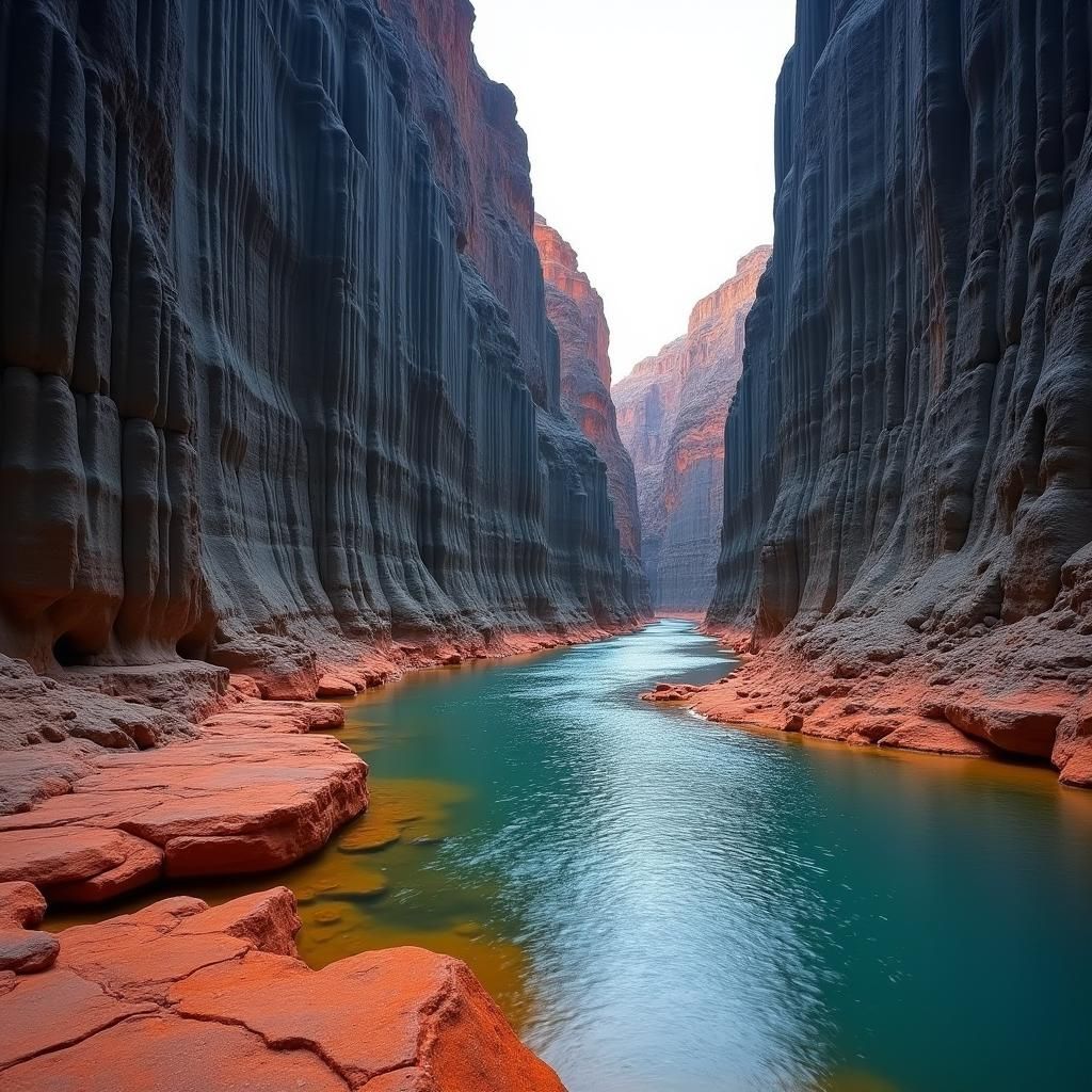 Basalt Canyon with Turquoise River