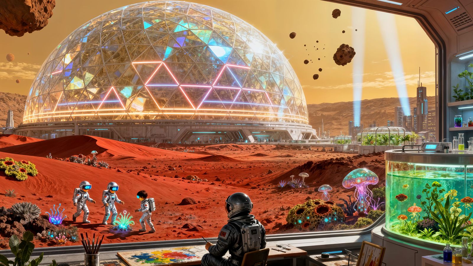 Martian Cities Under Domes: A Future Colony