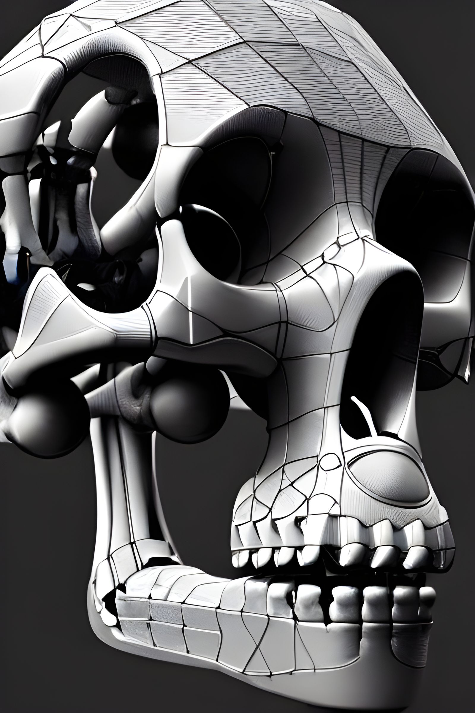 Intricate Robot Skeleton in Hyperrealistic 3D