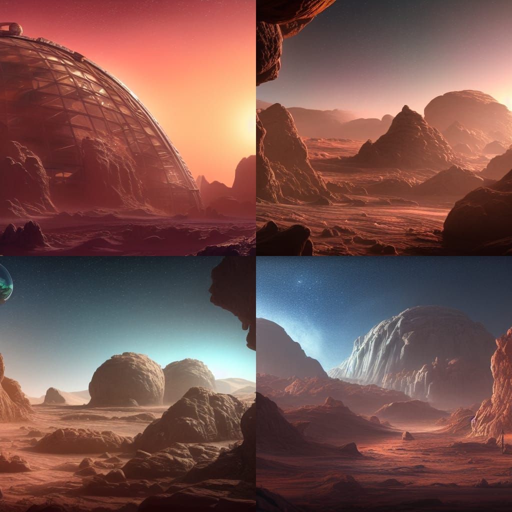 Martian Biodome: Detailed Matte Painting in Deep Color