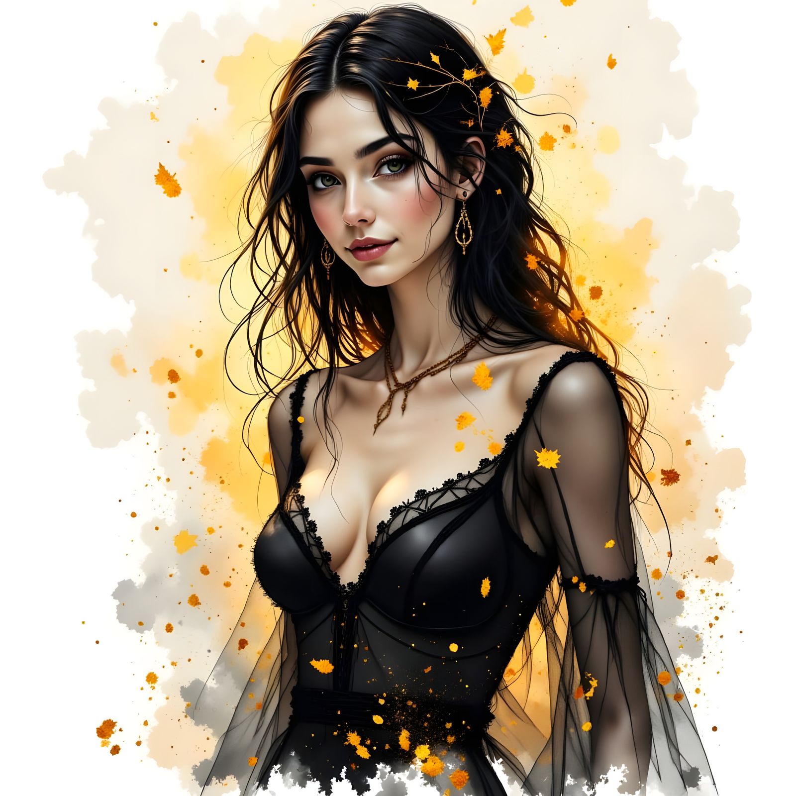 Norse Moon Goddess in Diaphanous Dress