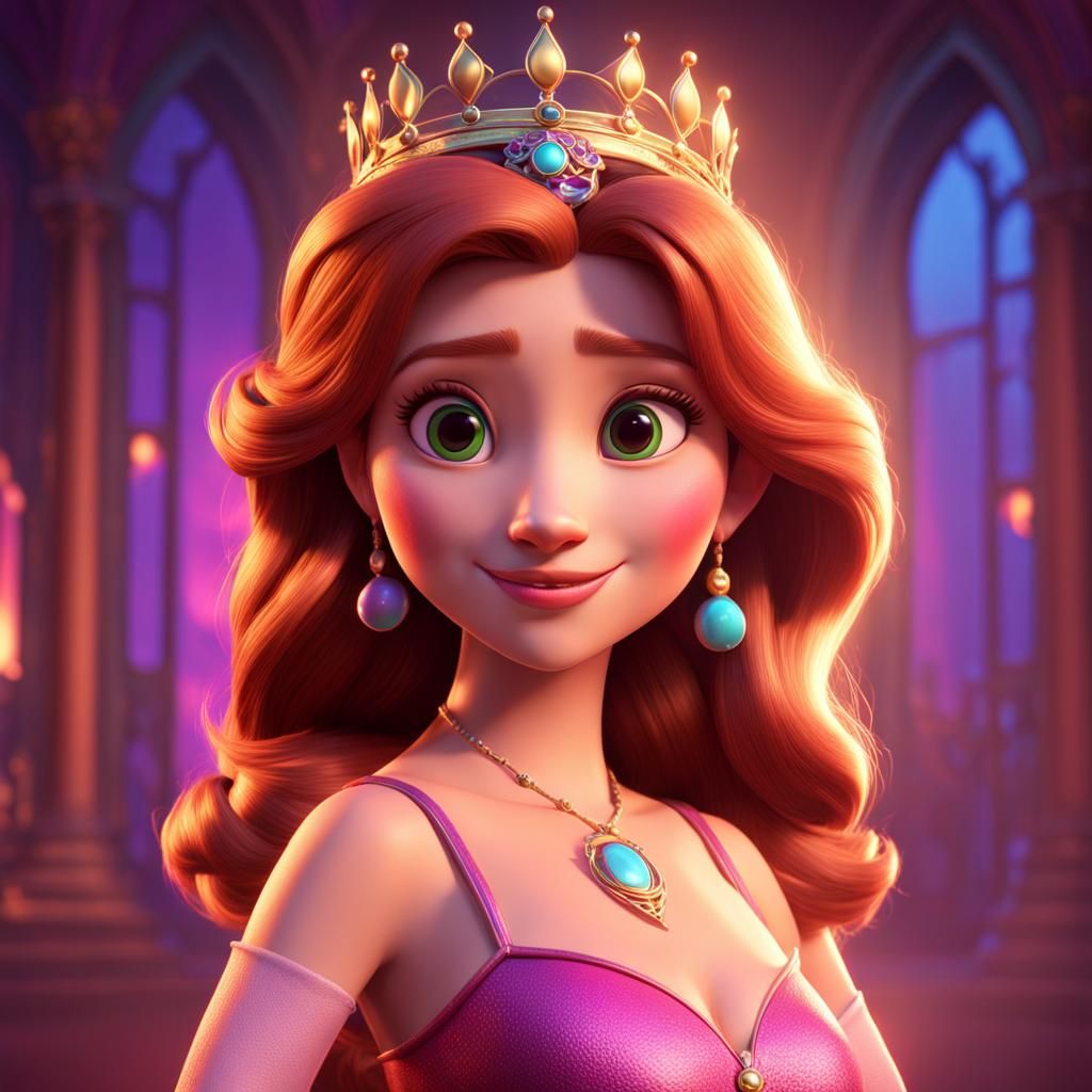 Pixar-Style Princess in 3D Digital Art