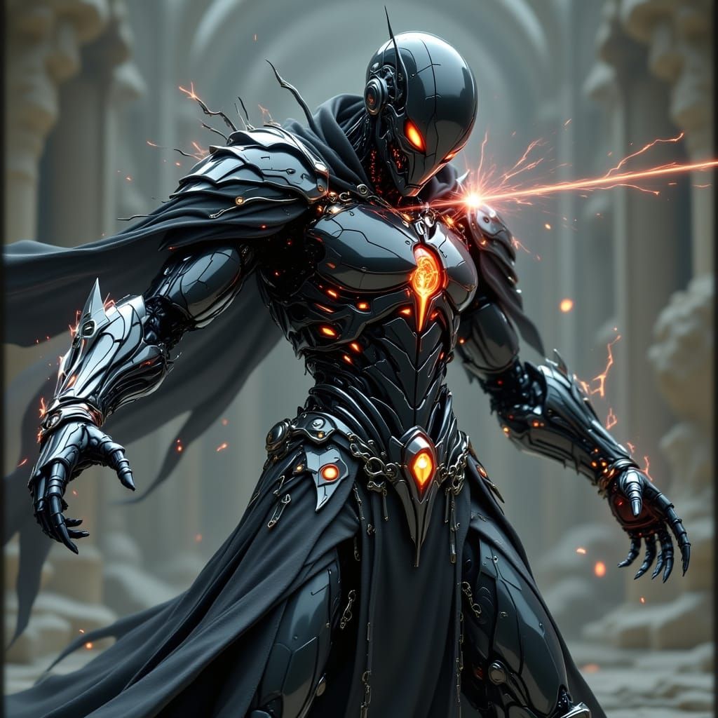 Cybernetic Marvel Unleashes Laser Fury