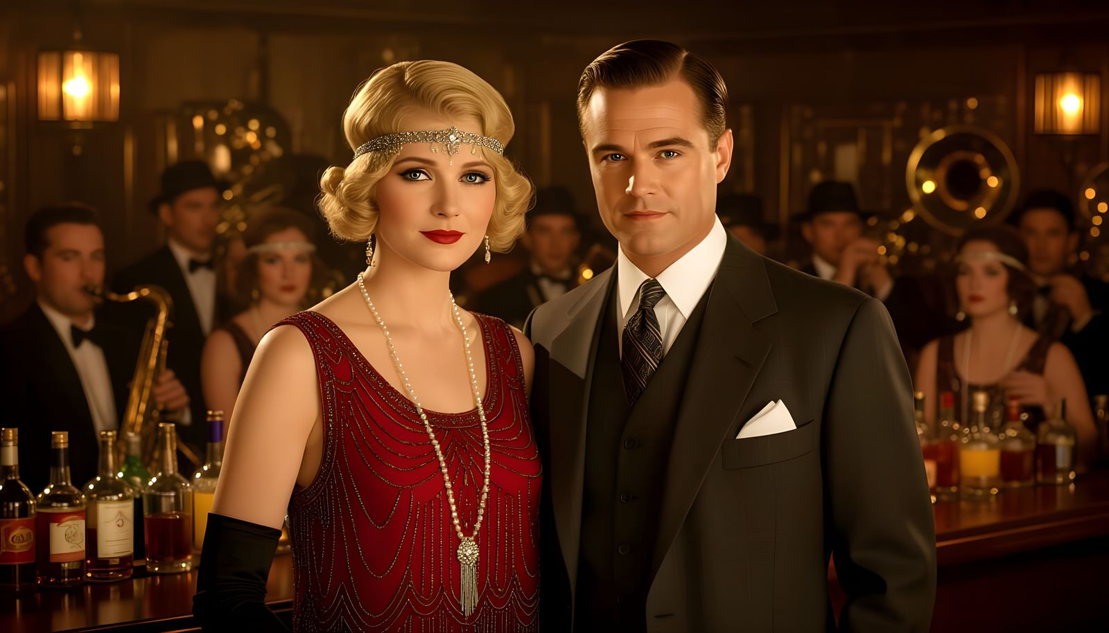 Zelda and F. Scott Fitzgerald in Jazz Age Speakeasy