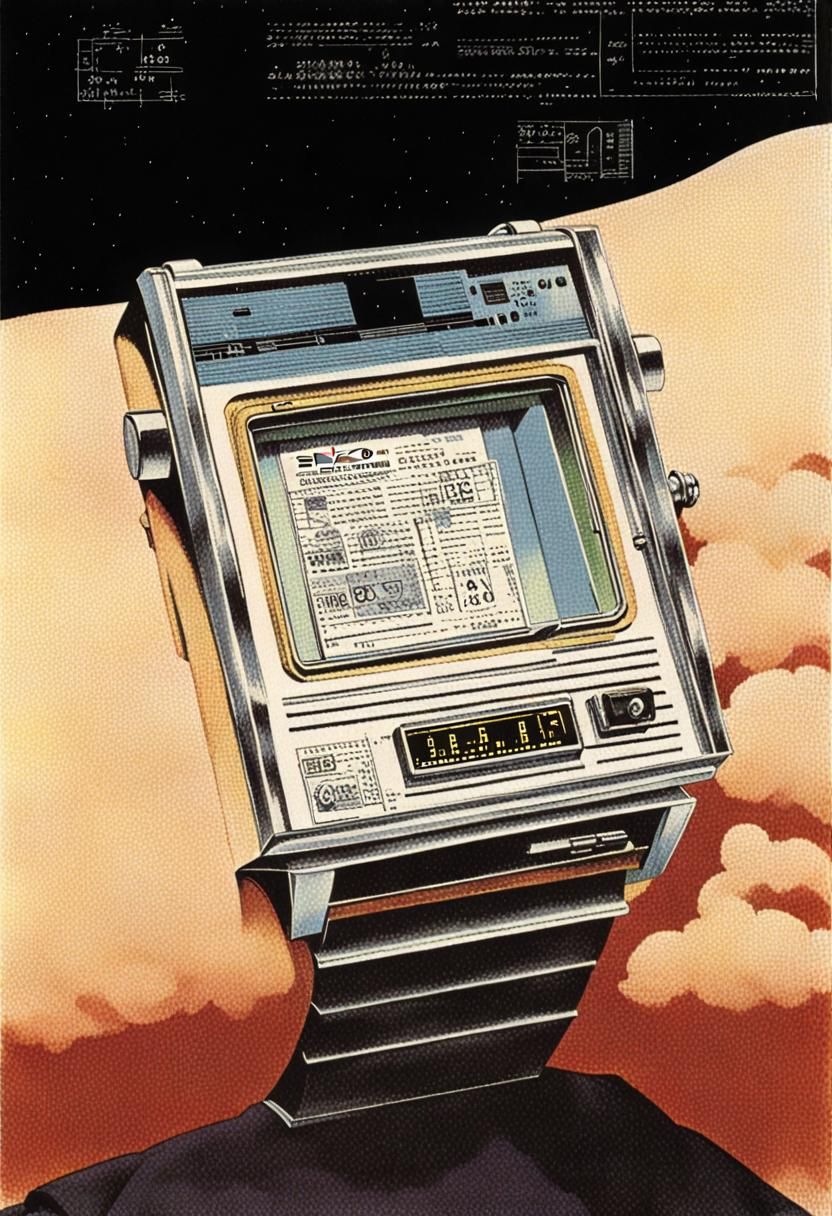 Sovietpunk Smartwatch in 1960s Magazine Ad Style