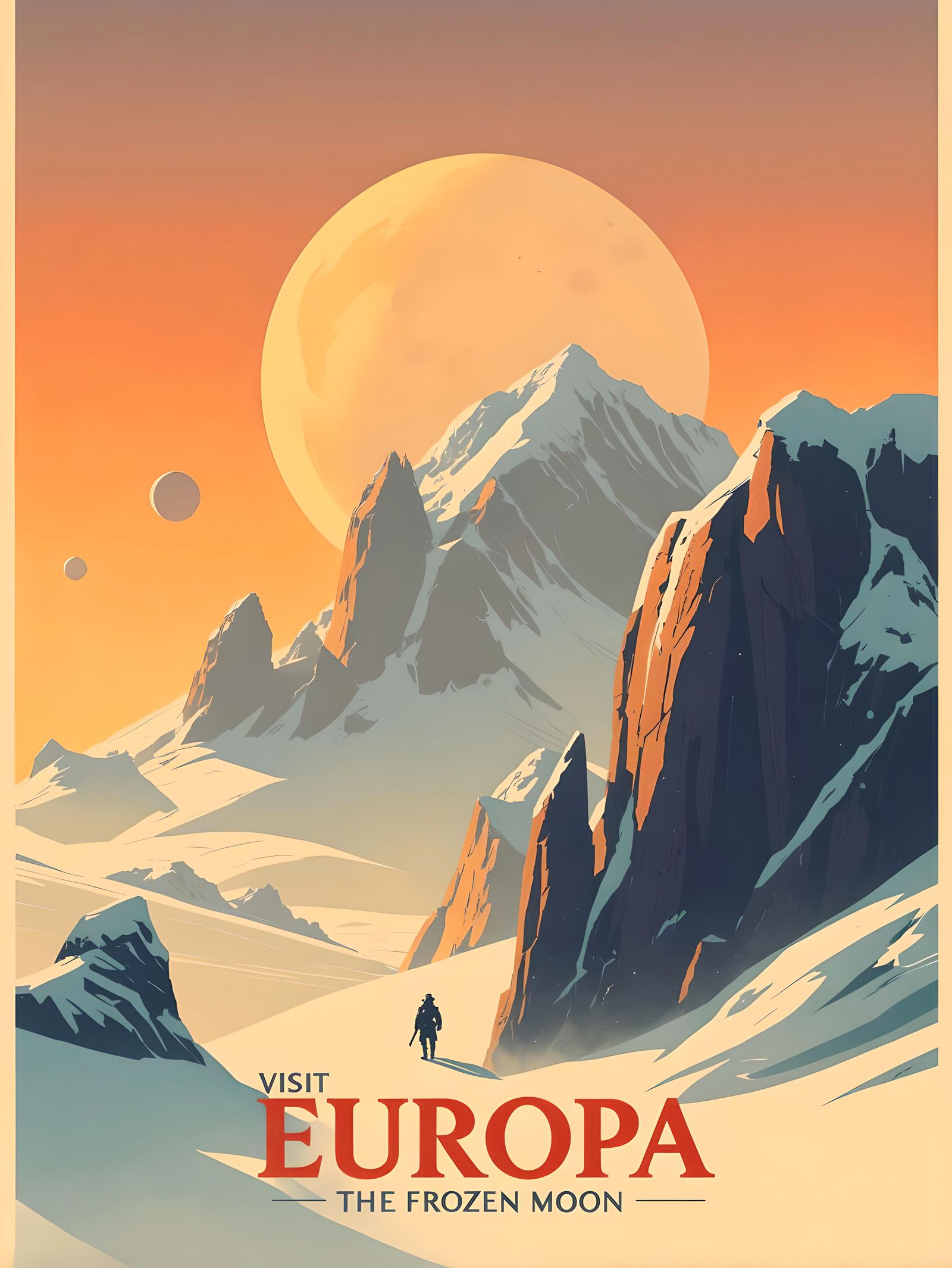 Visit Europa: Retro Steampunk Travel Poster