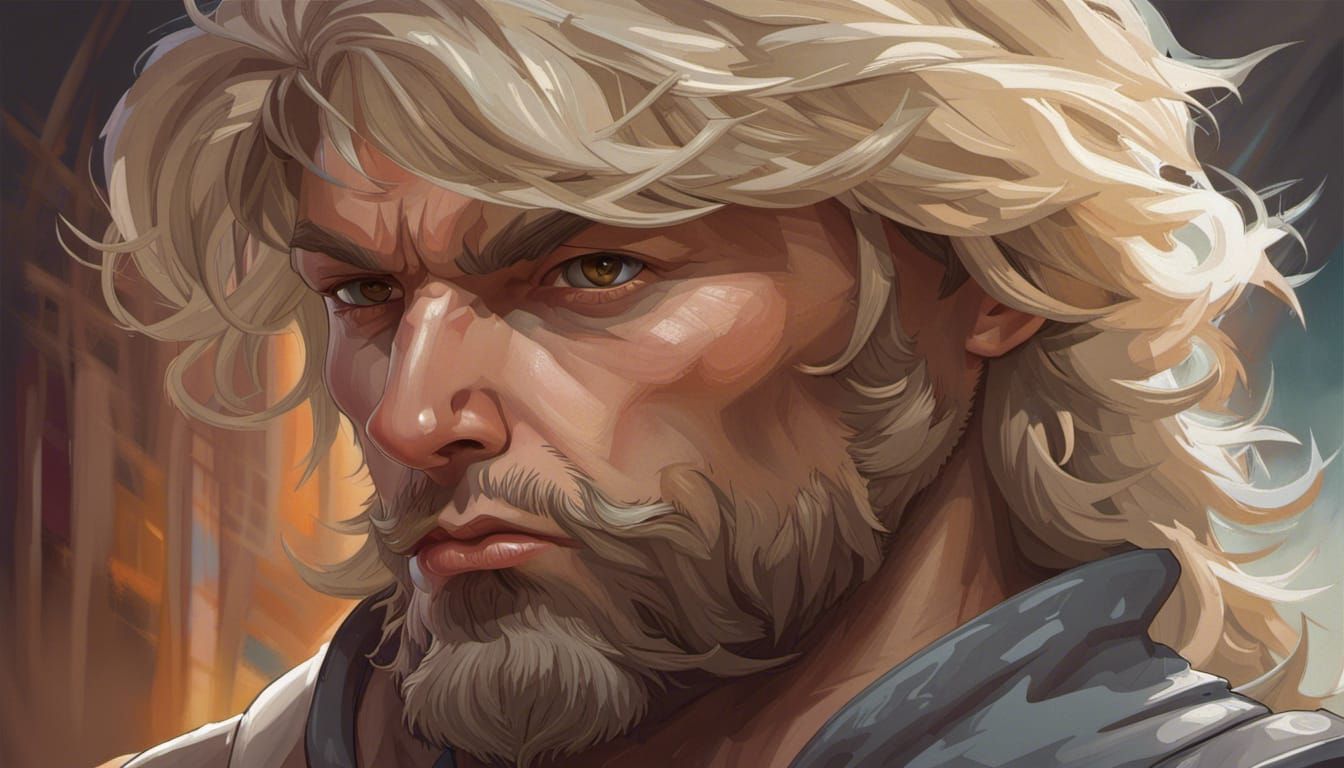 Renaissance Warrior Portrait in Grim-Dark Style