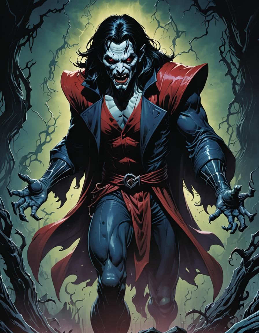 Morbius Comic Book Art in Digital Style