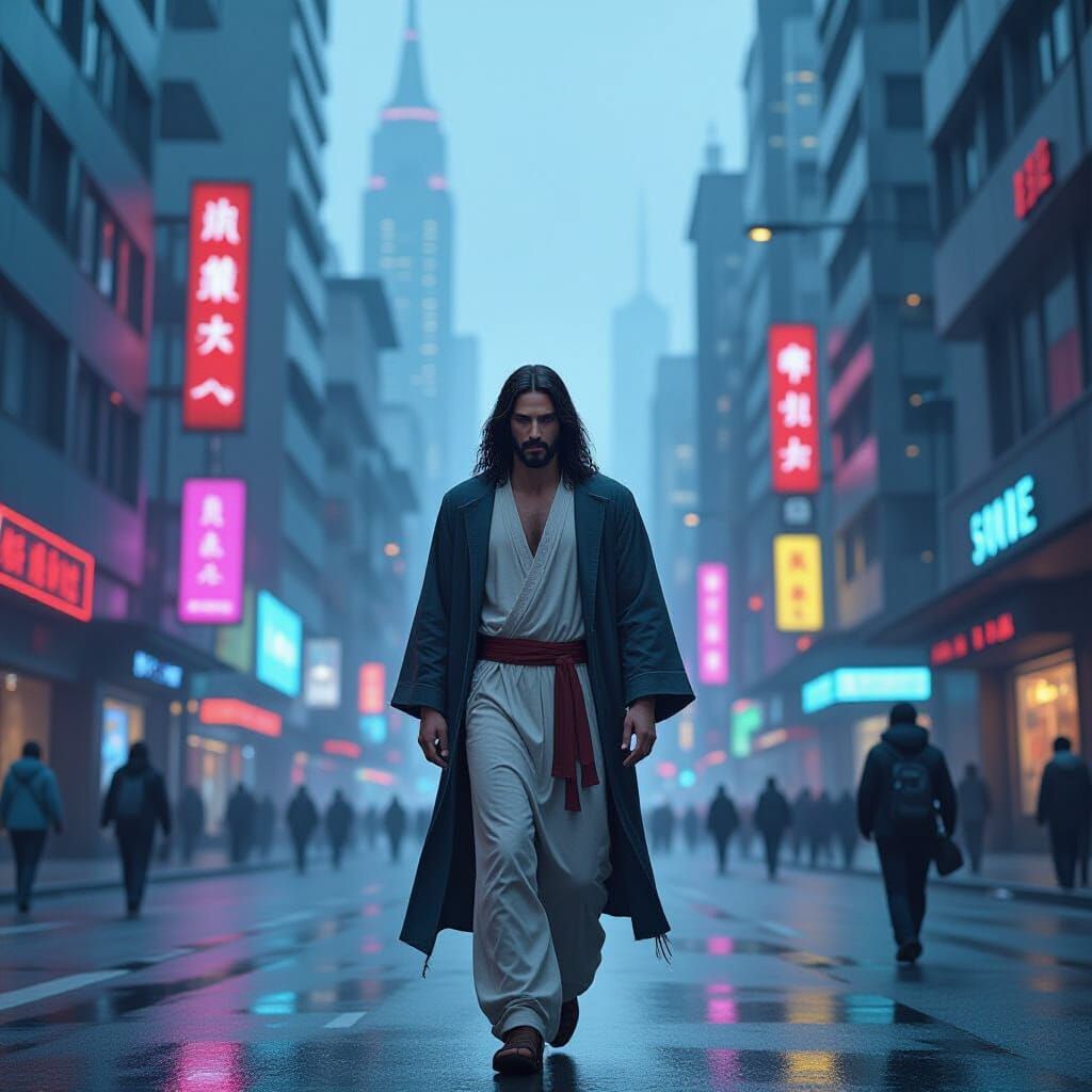 Jesus in Metropolis, Ash Thorp Style