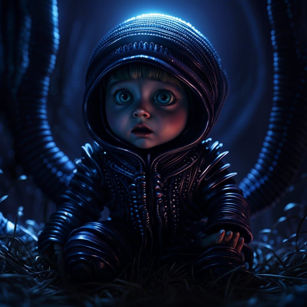 Terrified Little Nightmare in Dark Gothic Style