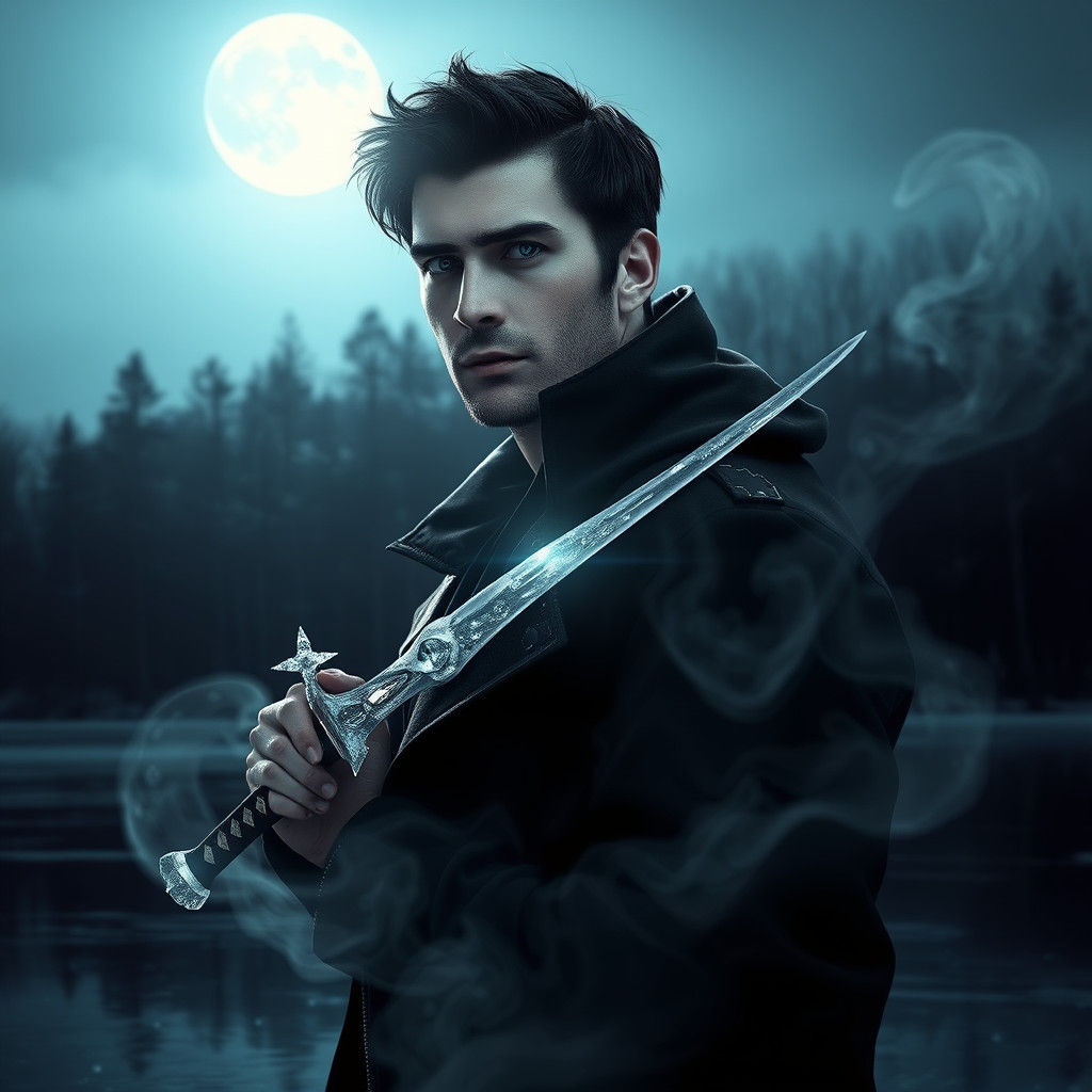 Icy Warrior with Frost Katana on Frozen Lake