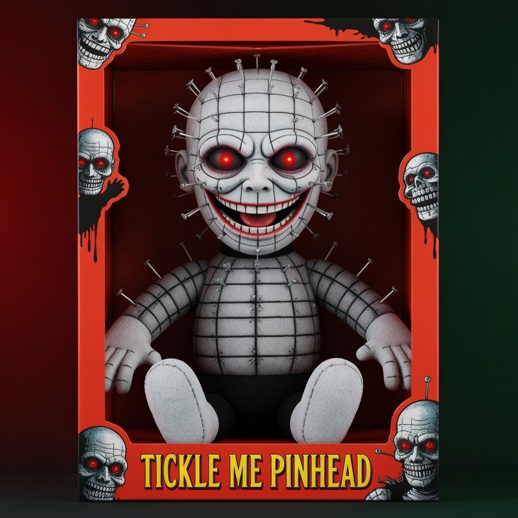 Tickle Me Pinhead: A Hellraiser Plush Toy in Horror-Comedy S...