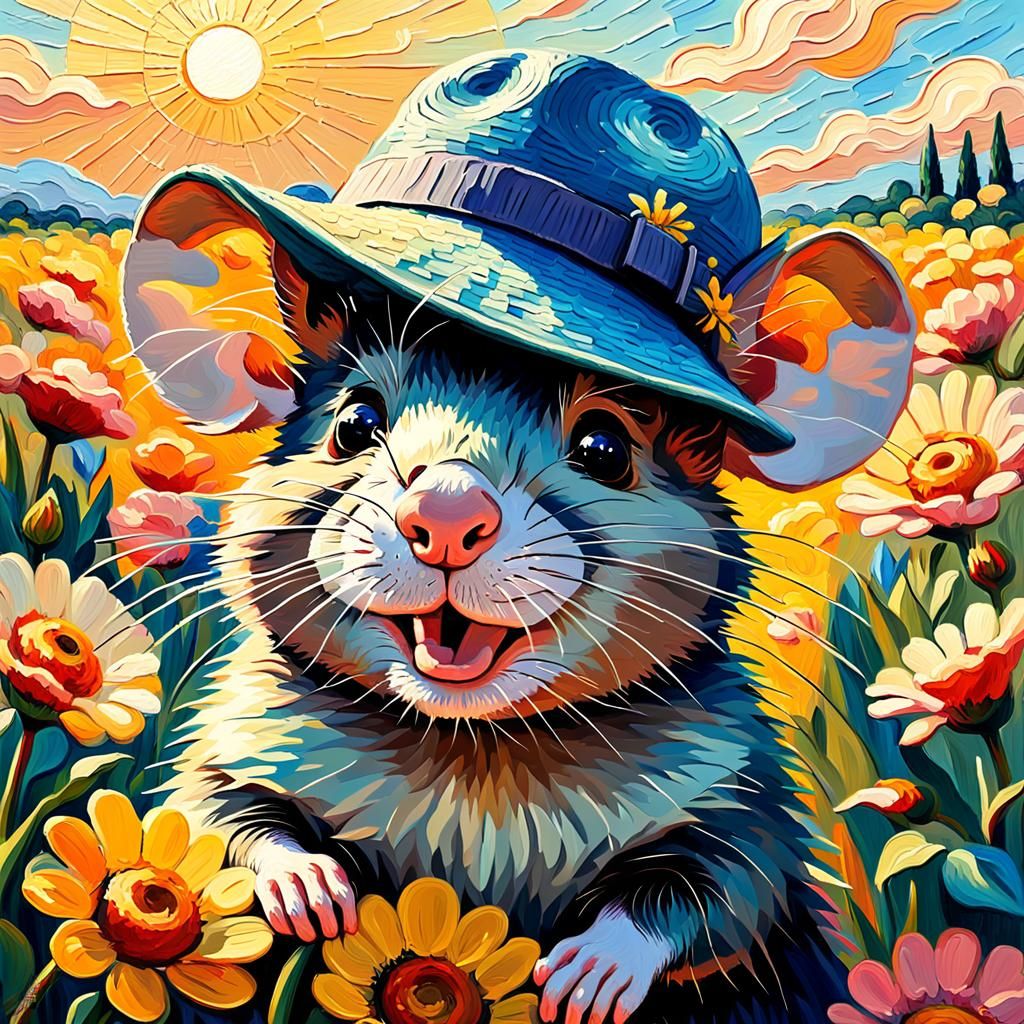 Whimsical Morning Portrait in Impasto Style