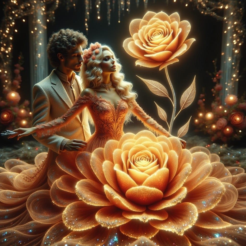 Prince Discovers Enchanted Princess in Orange, in Whimsical...