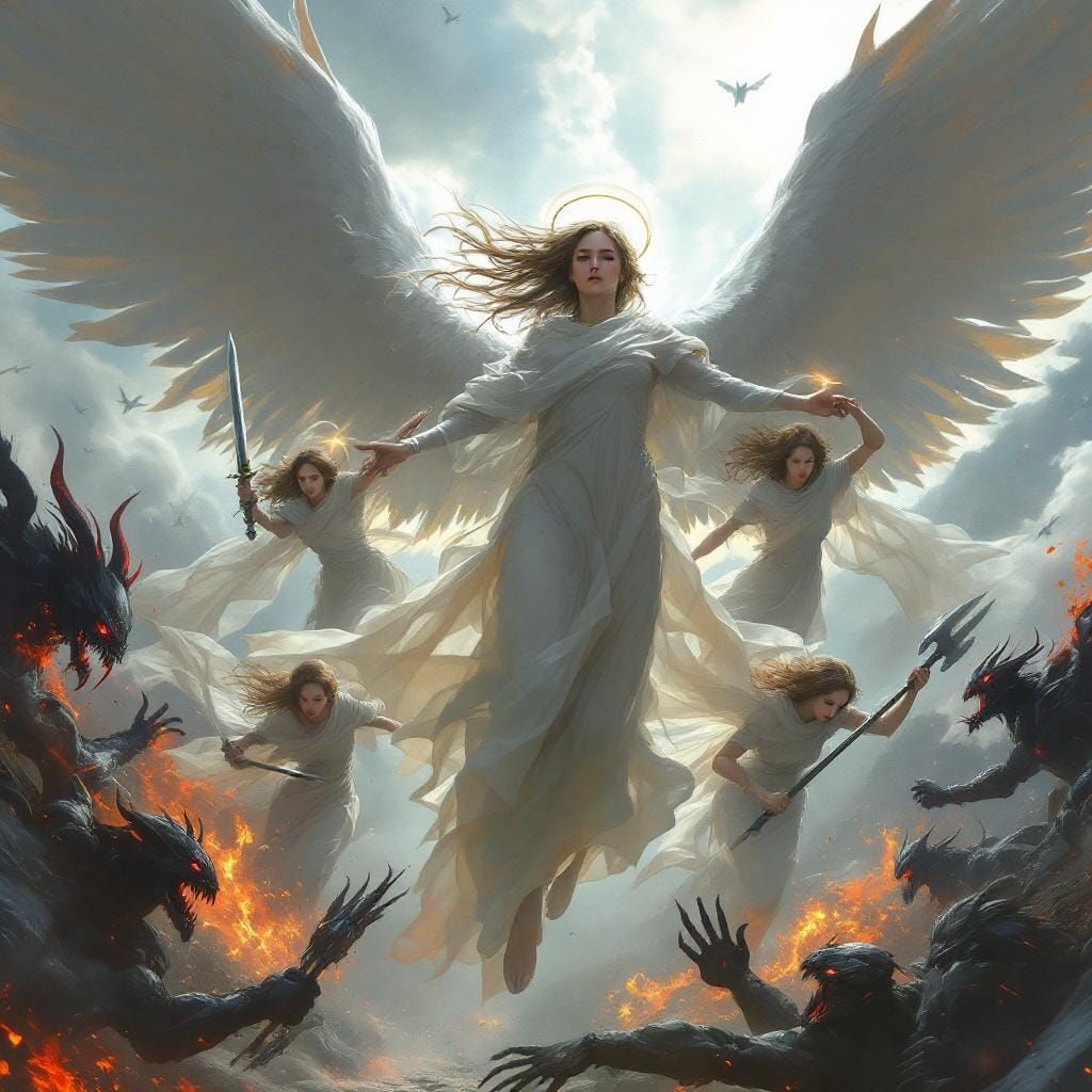 Angelic Warriors Defend Man From Demonic Attack