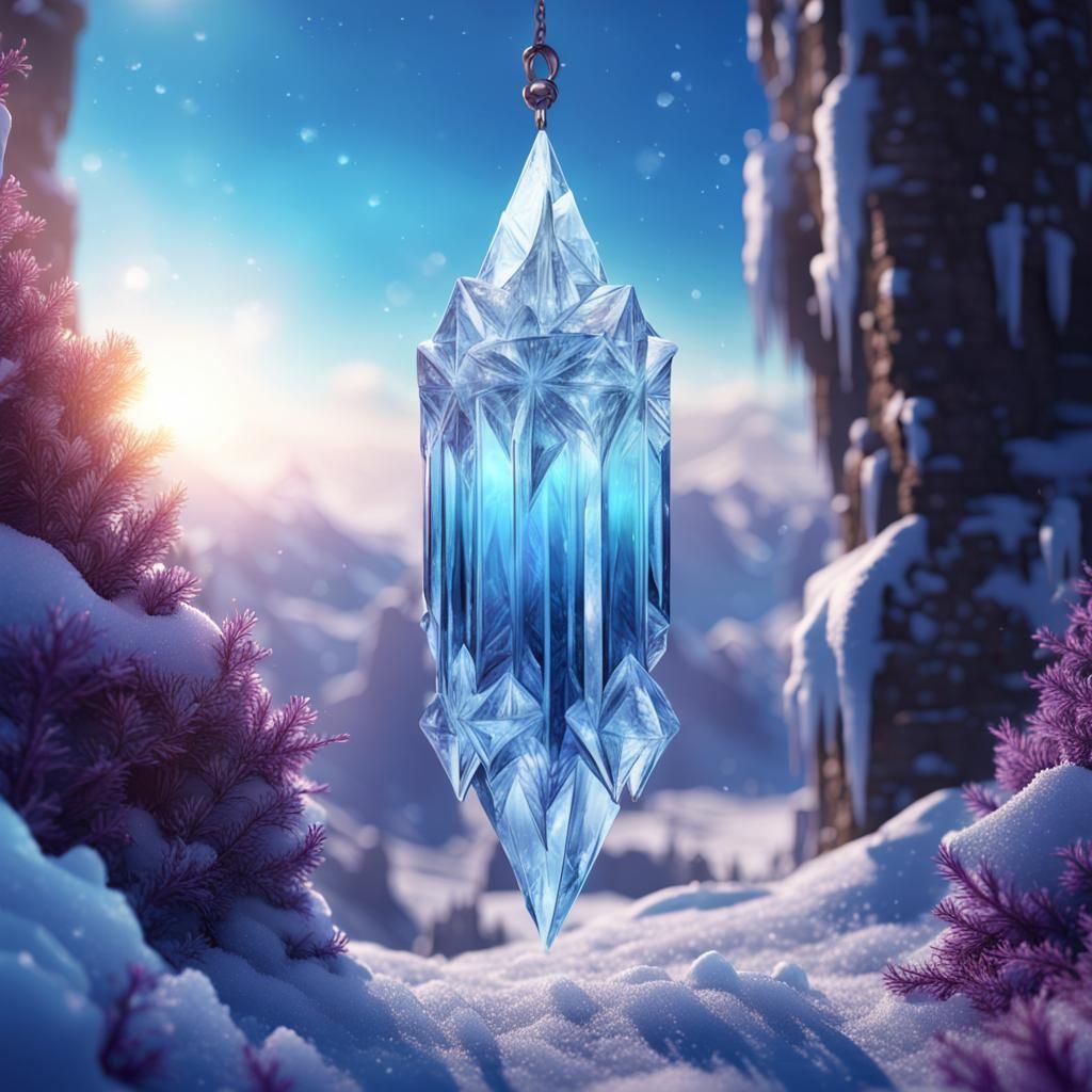 Fantasy Ice Crystal in a Detailed Matte Painting