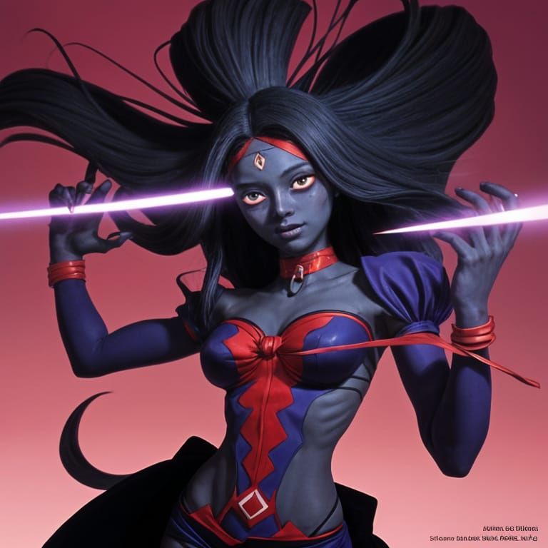 Demi Goddess in Vibrant Cel-Shaded Anime Style