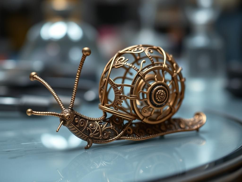 Filigree Snail Macro in Rococo Style