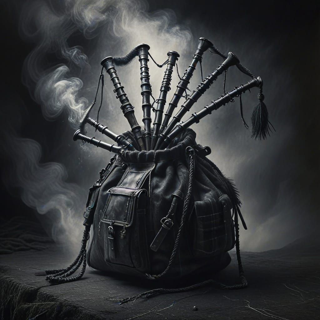 Bagpipes Play Haunting Melodies in Misty Scottish Highlands