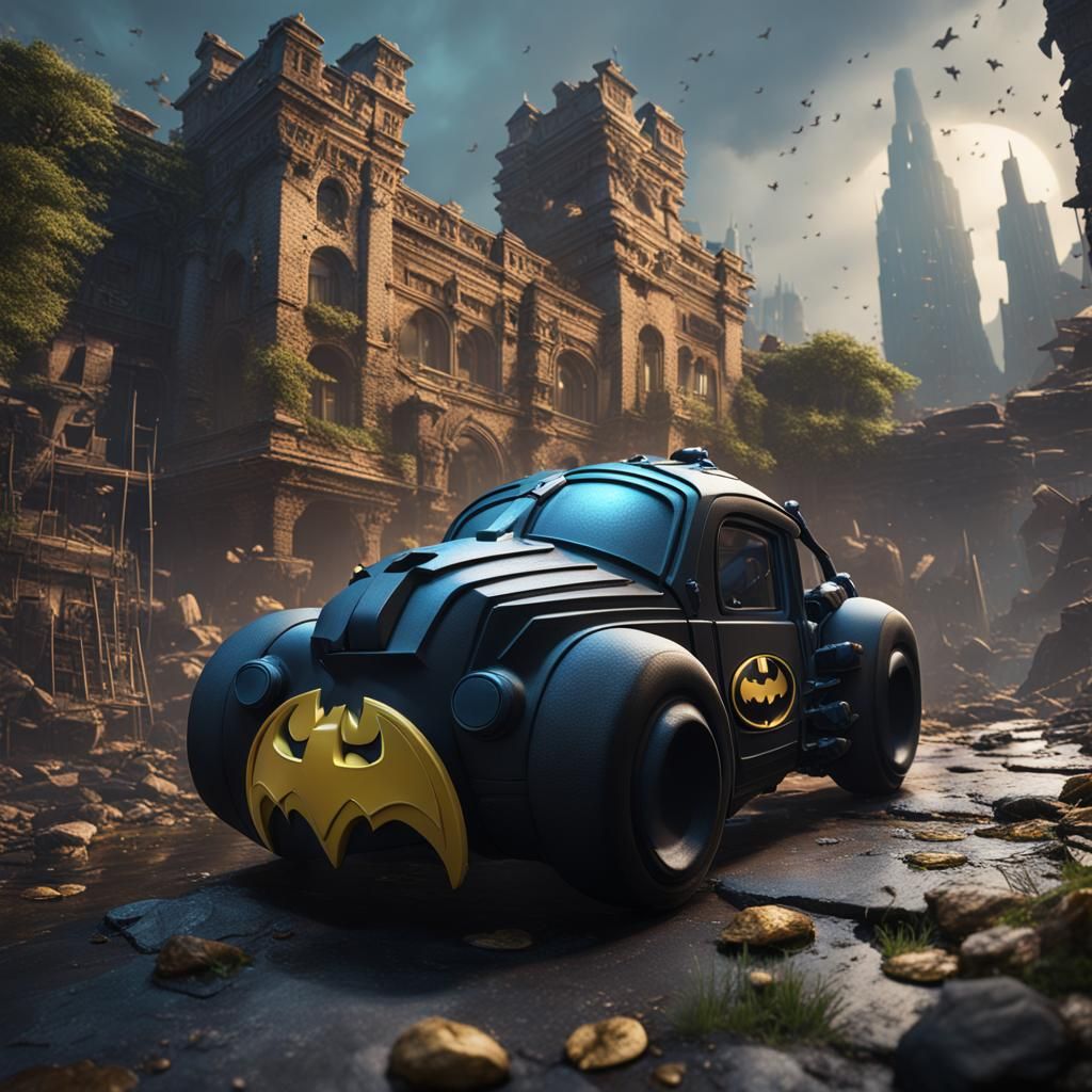 Guinea Pig as Batman: Detailed Fantasy Art