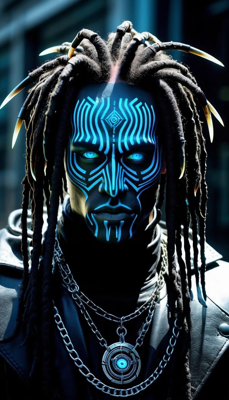 Cybergoth Necromancer with Dark Energy Sword