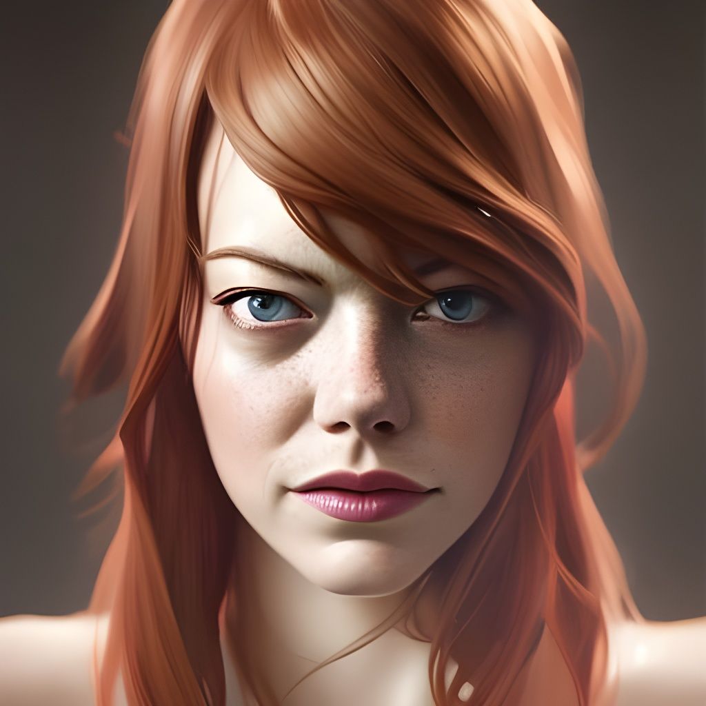 Emma Stone Portrait in Comic Book Style