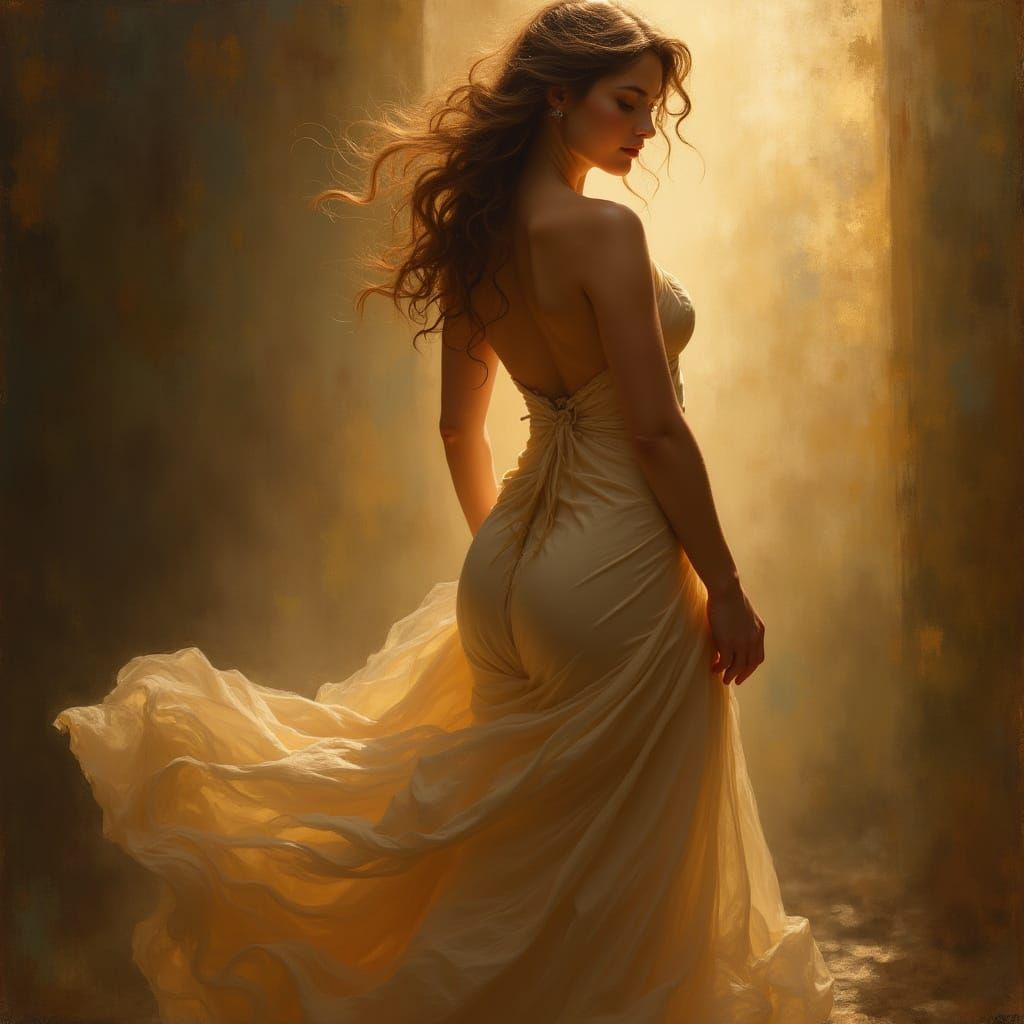Voluptuous Female Form in Golden Light