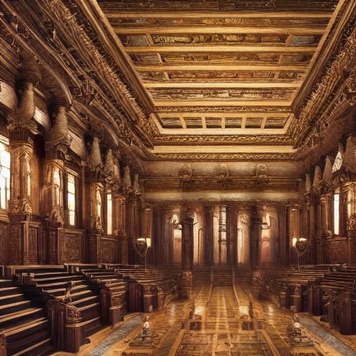 Epic Grand Library Digital Matte Painting