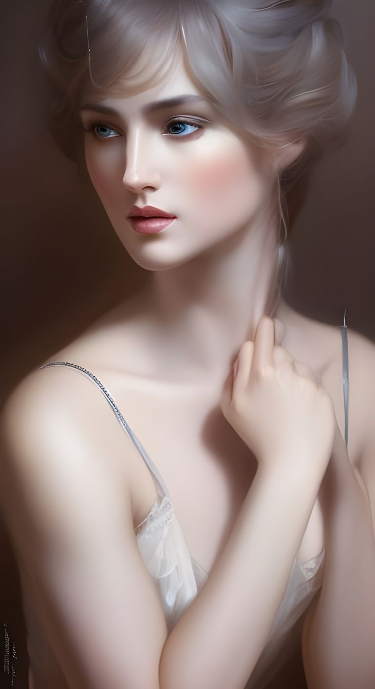 Elegant Woman Portrait in Detailed Matte Painting Style