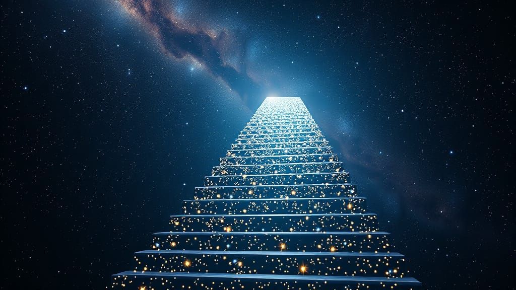 Celestial Stairway: A Starry Ascent into the Cosmos