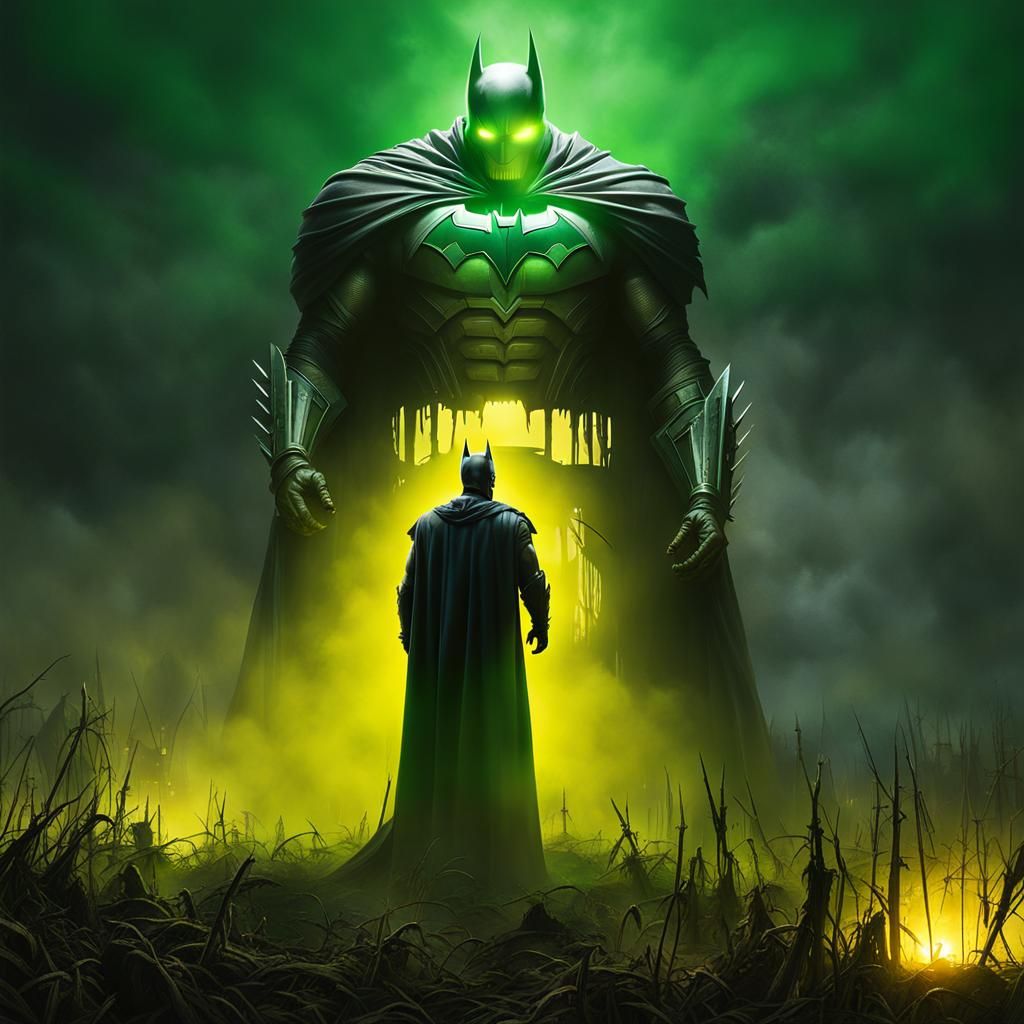 Batman Confronts Giant Scarecrow in Toxic Fog