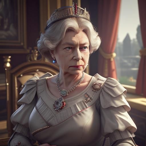 Queen Elizabeth II: 3D Game Cinematic Portrait