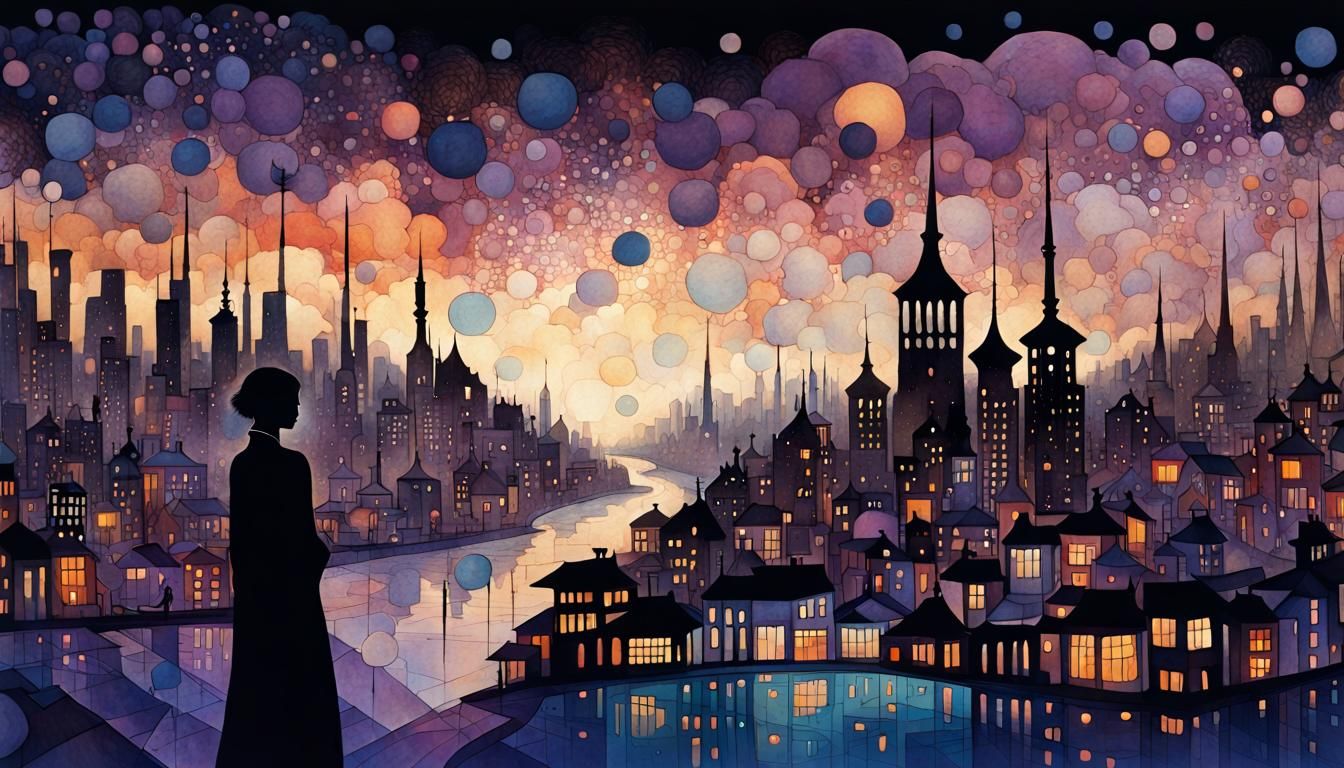 Black silhouette of city