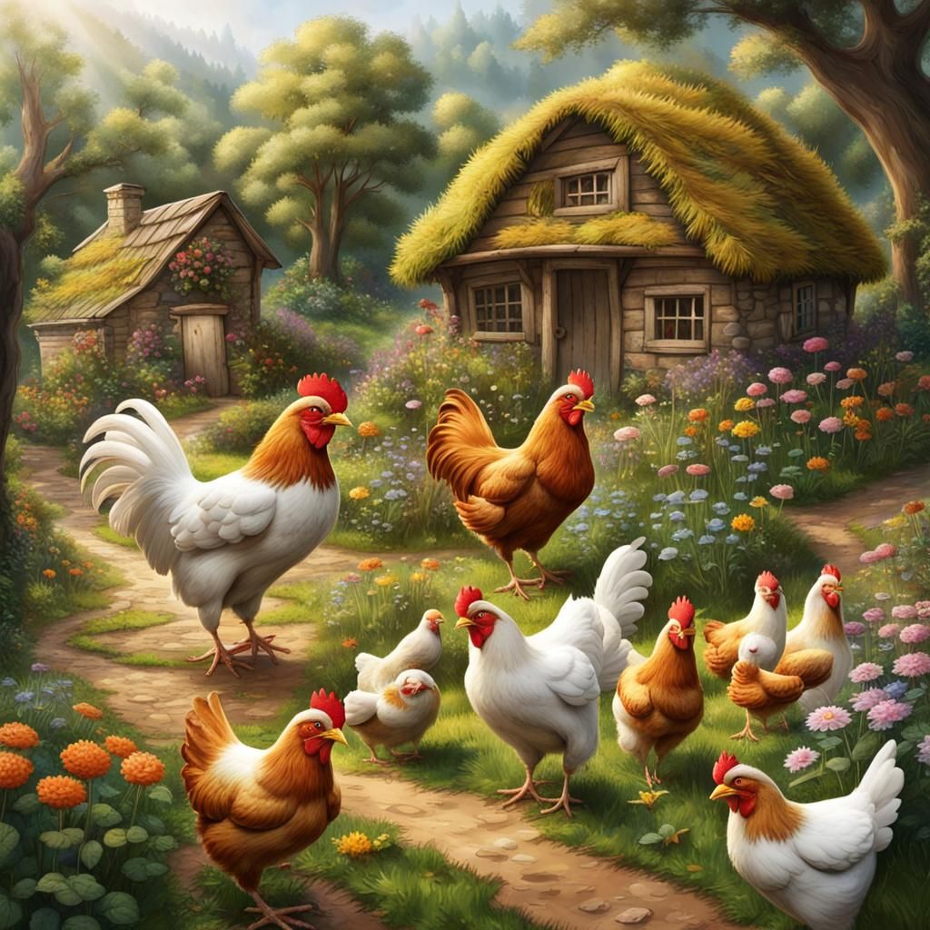 Singing Chicken Farm in Hobbit Village Garden