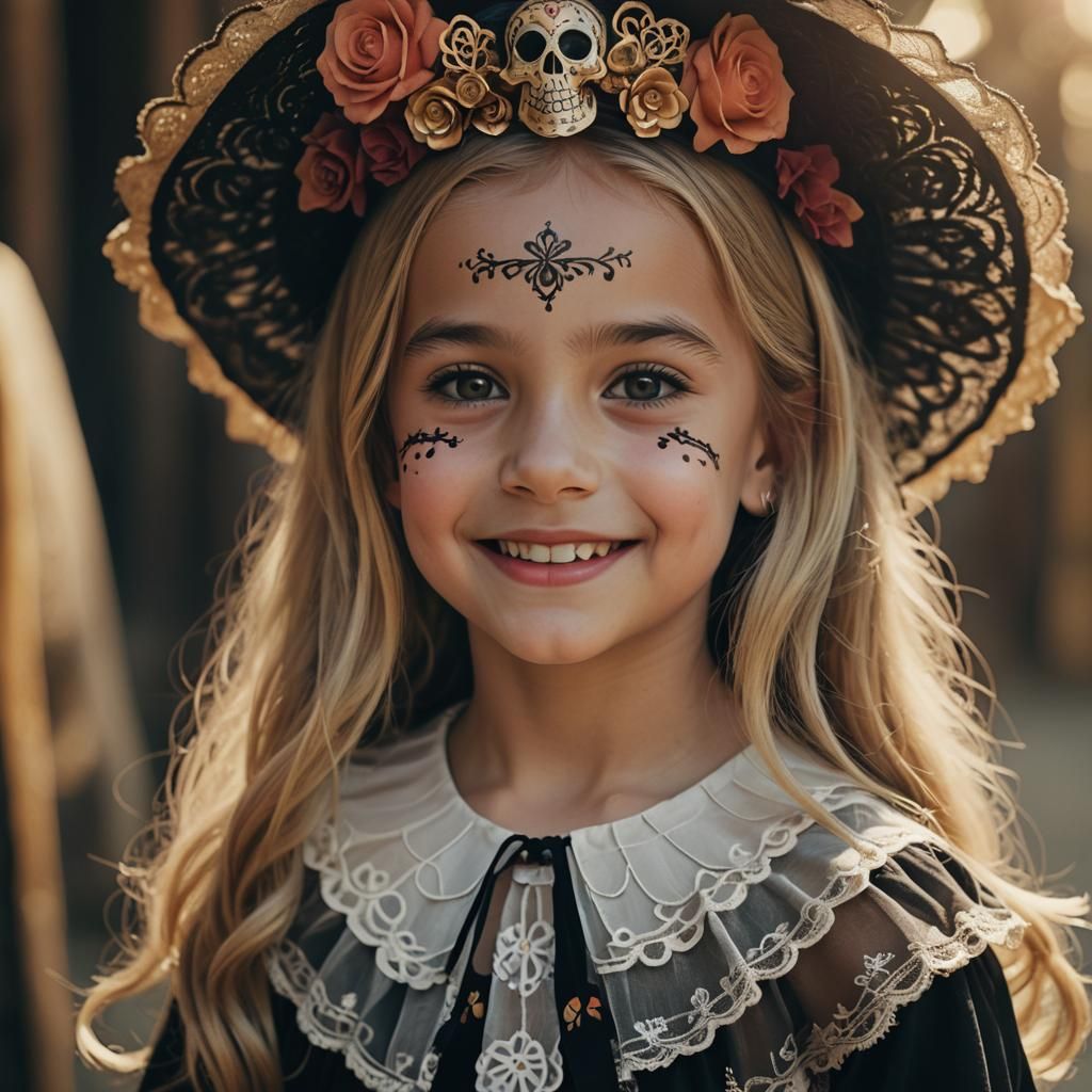 Albanian Girl as Catrina in Cinematic Style