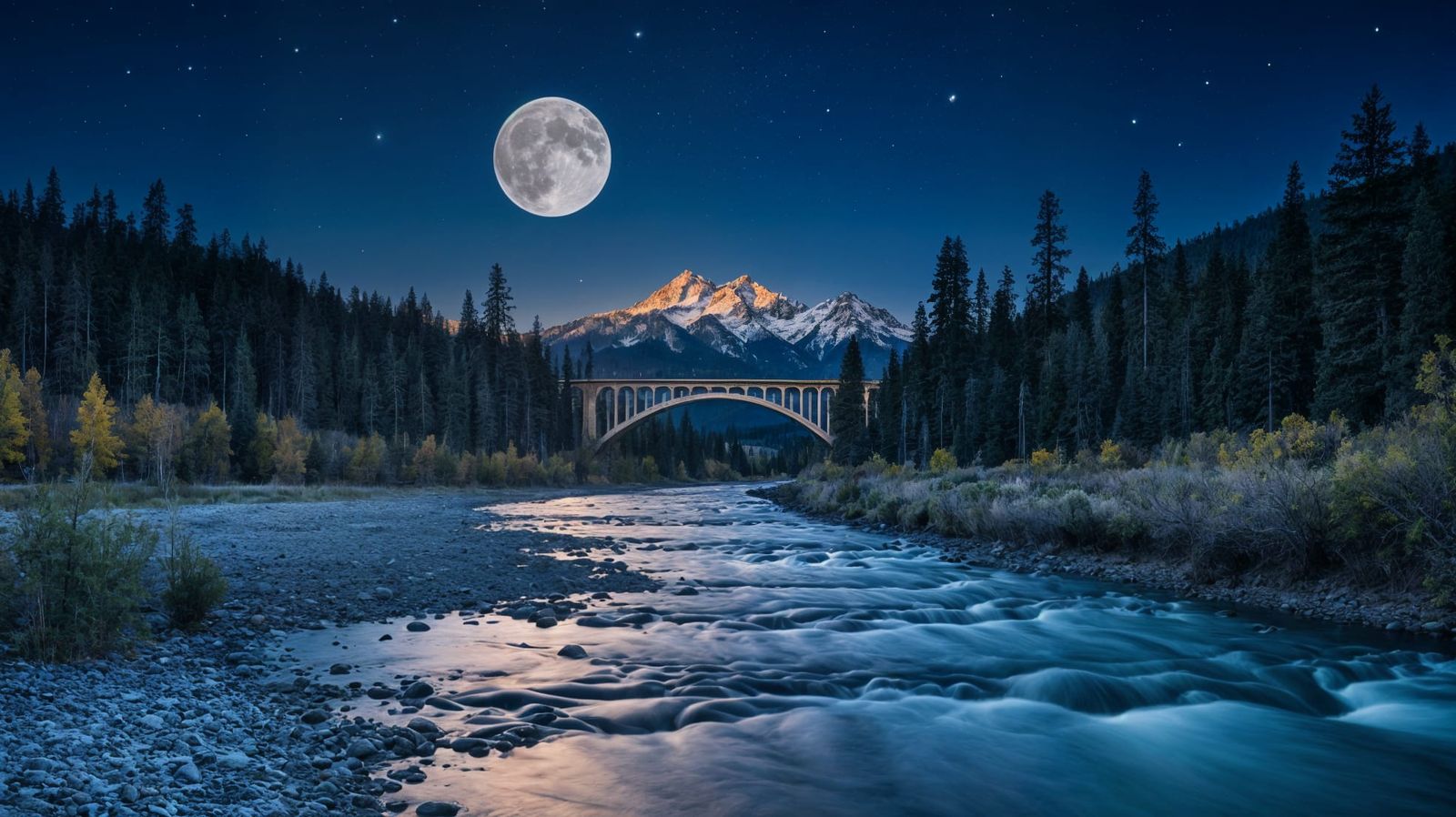 Santiam River at Night: Surreal Abstract Dreamscape