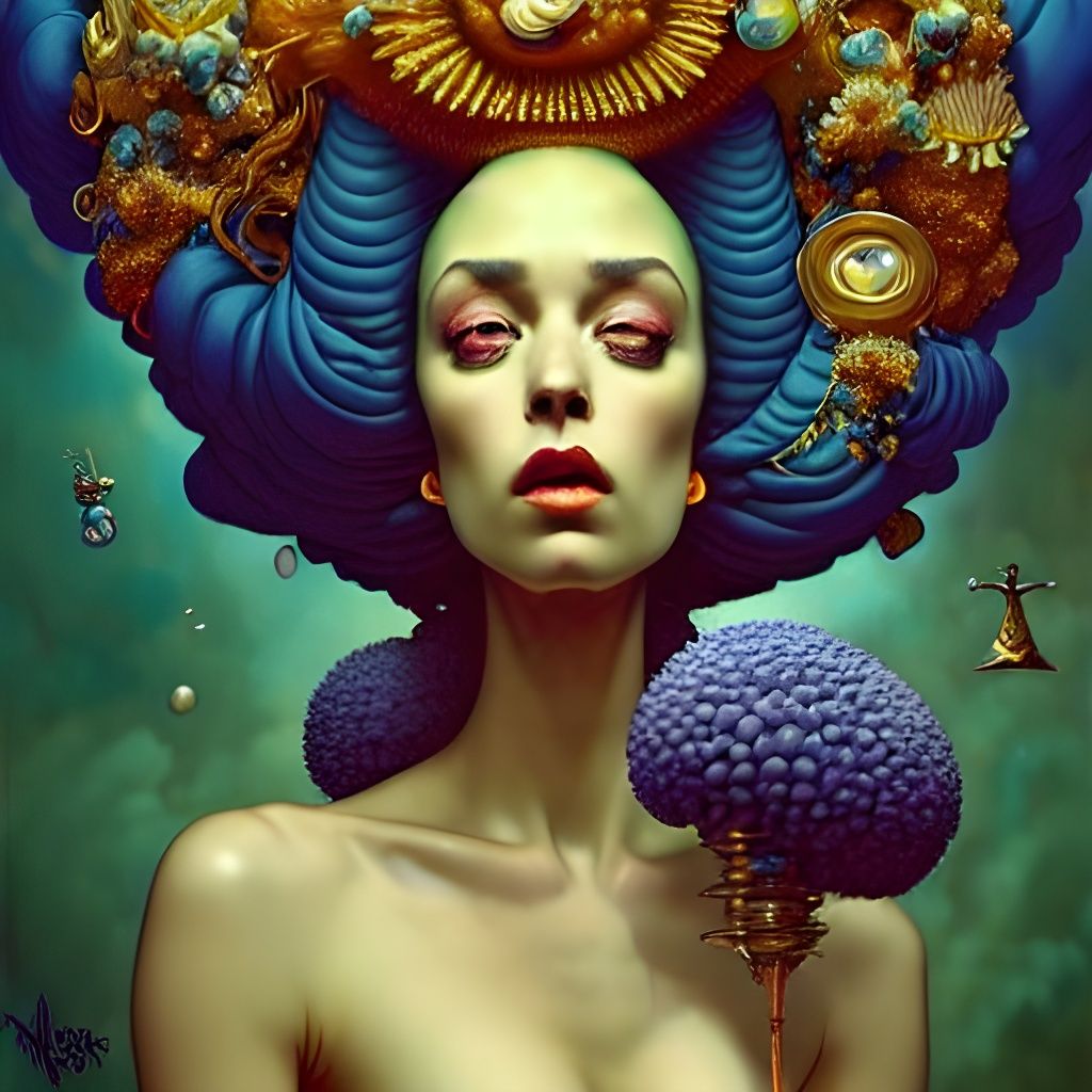 Decadent Marge Simpson Portrait in Cartoon Style