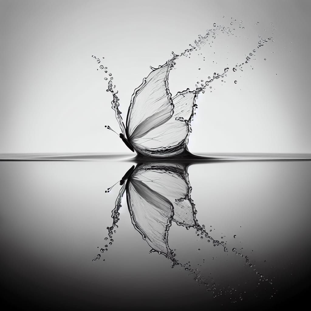 Butterfly Skimming Water Surface: High-Speed Capture