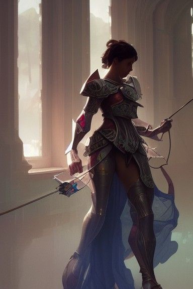 Hyperdetailed Portrait of a Girl Knight in Digital Art Style