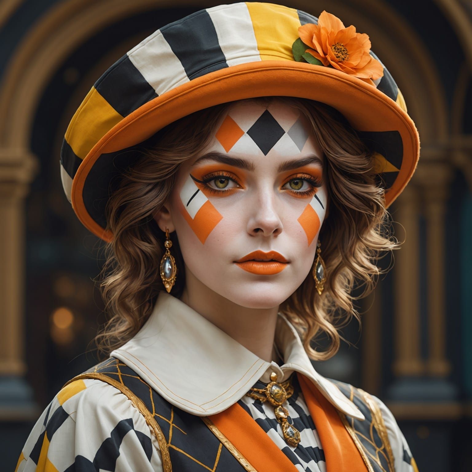 Harlequin Portrait with Dynamic Lighting in 8K