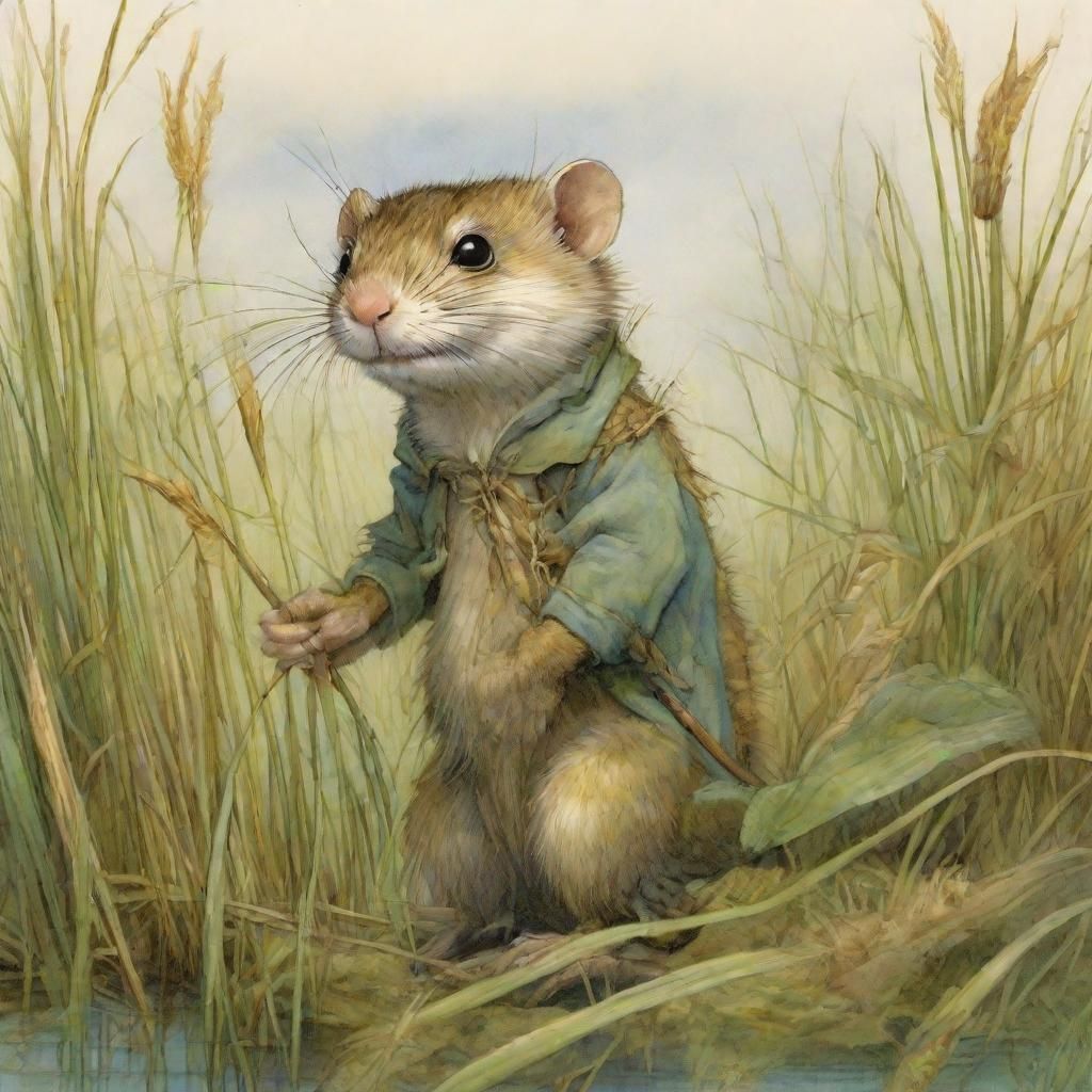 Weasel and Friends in Fantasy Illustration Style